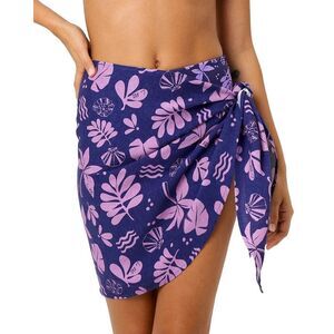 La Porte Womens Short Tie-Side Sarong Coverup